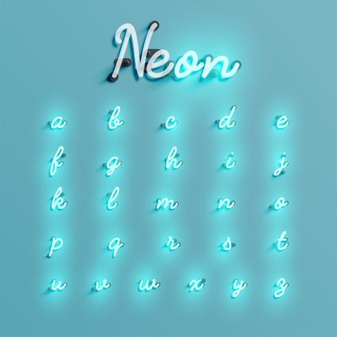 Realistischer Neonzeichensatz, Vektorillustration vektor