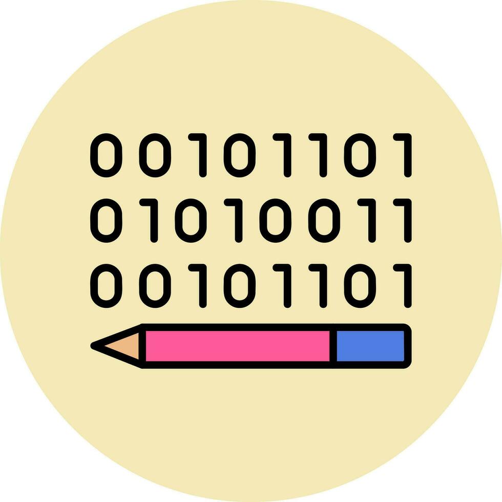 binär koda vektor ikon