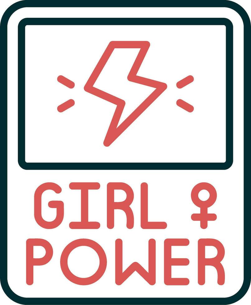 flicka kraft vektor ikon