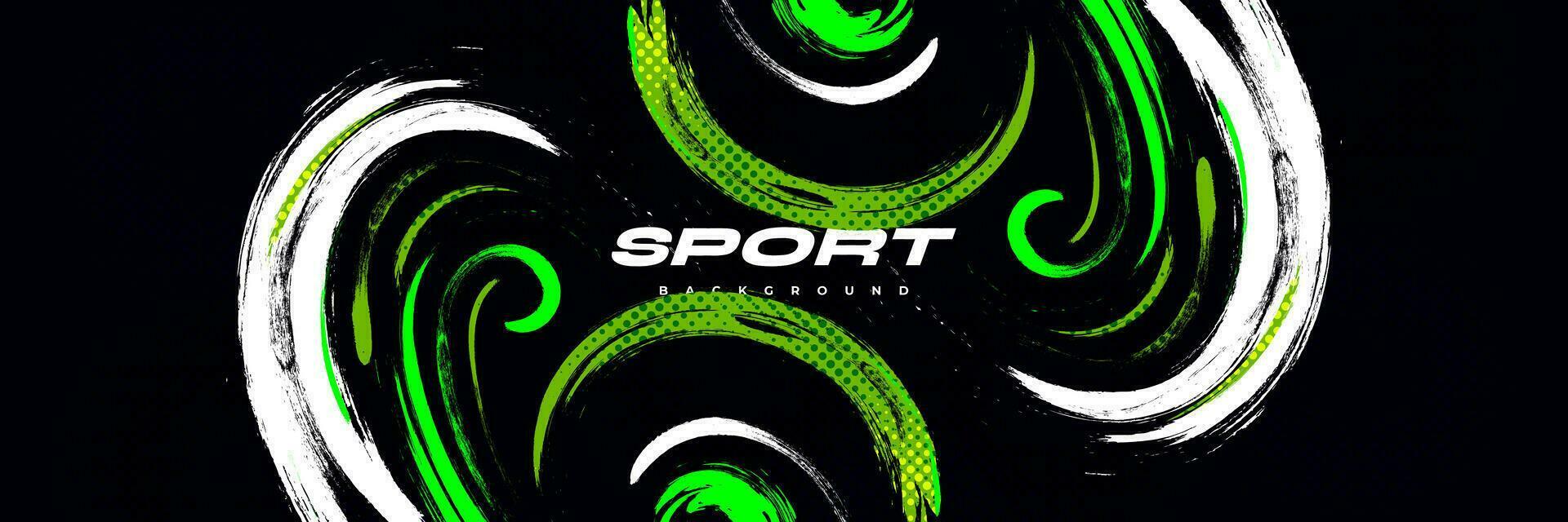 Sport Grunge Banner mit bunt Pinselstrich Illustration und Halbton Wirkung. kratzen und Textur Elemente zum Design vektor