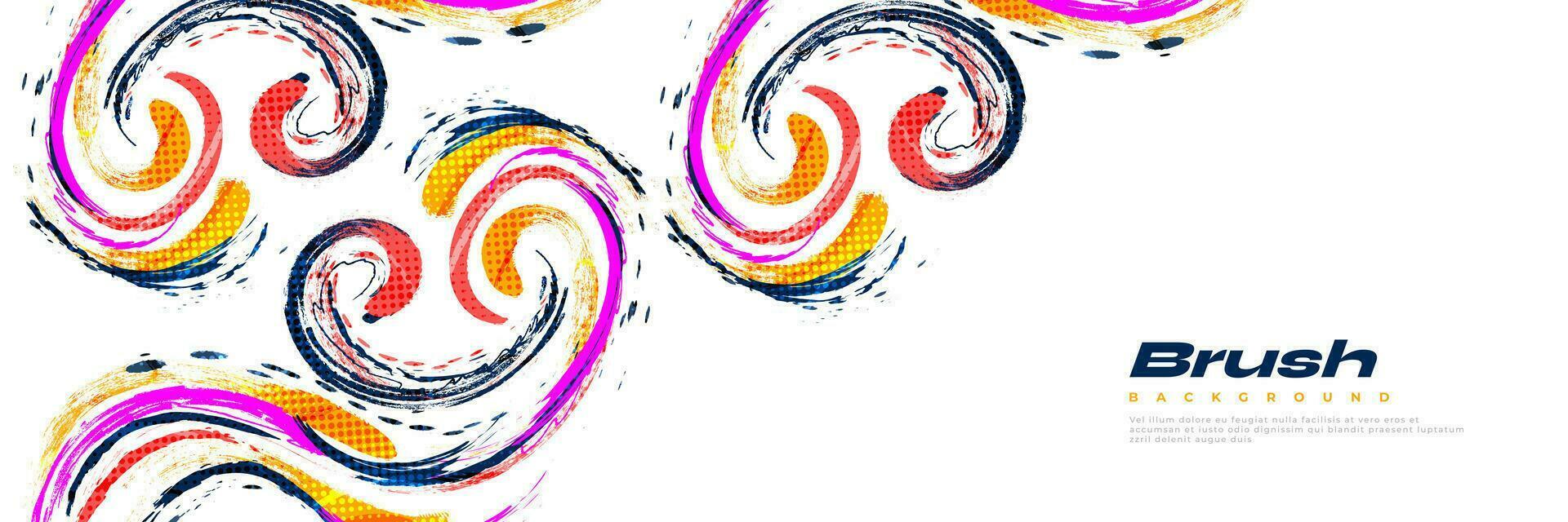 abstrakt och färgrik borsta bakgrund med halvton effekt. sport baner. borsta stroke illustration. repa och textur element för design vektor