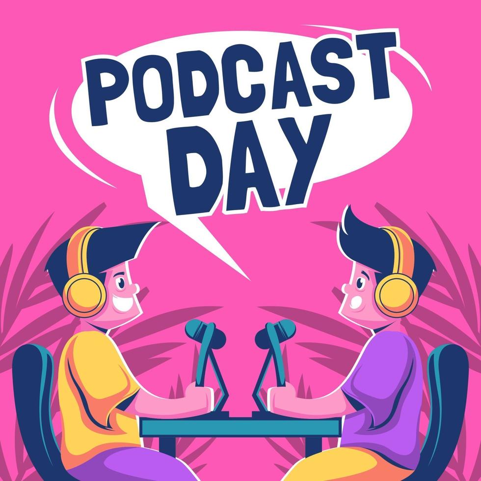 Schönen Podcast-Tag vektor