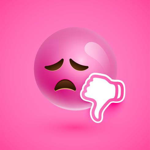 Emoticon med tummen upp, vektor illustration