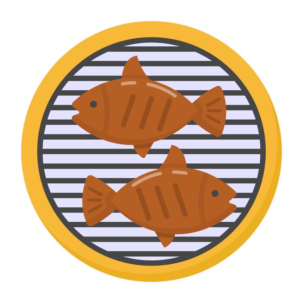grillad fisk och mat vektor