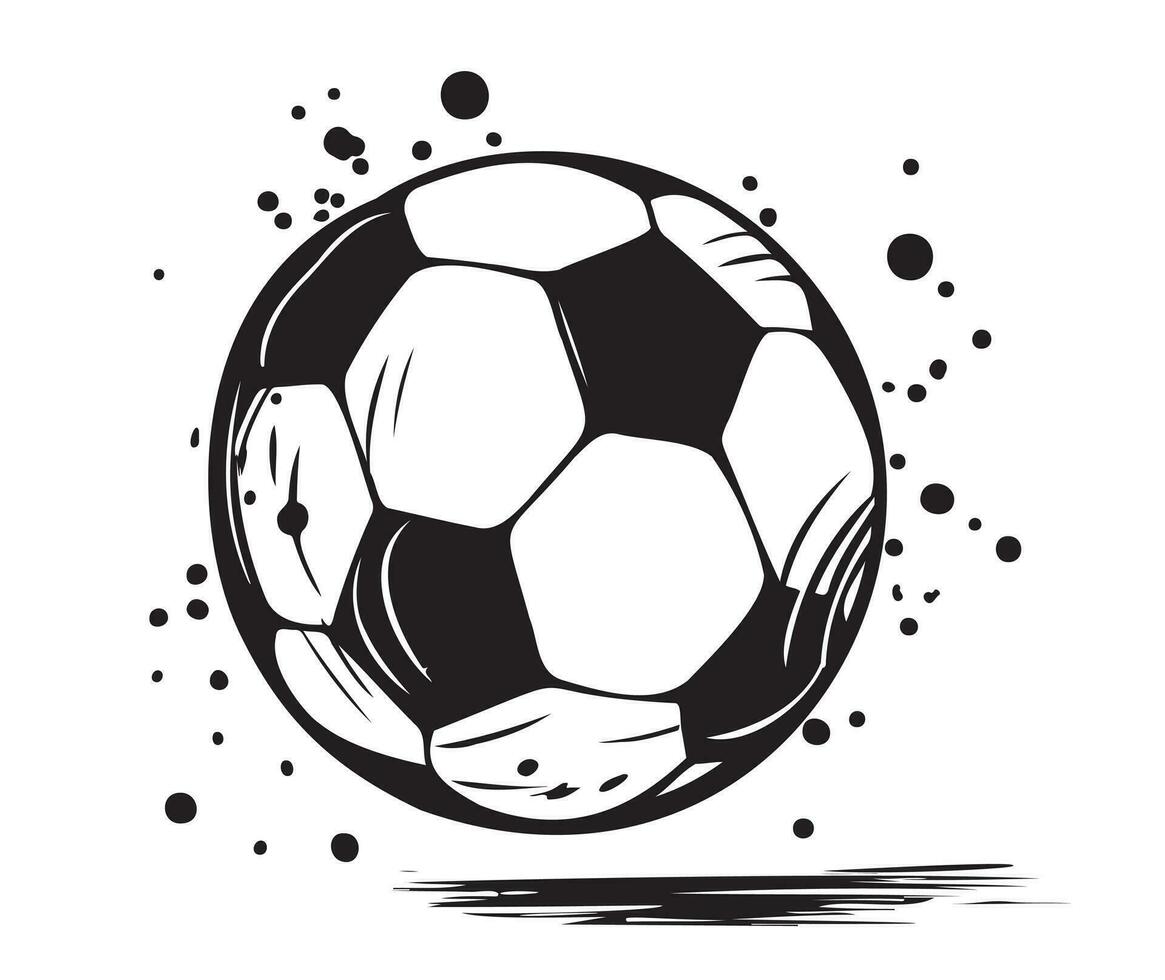 Fußball Ball Emblem Hand gezeichnet Vektor Illustration Sport