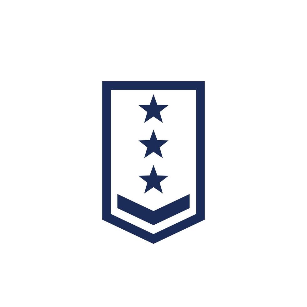 militärischer Rang, Armee-Epauletten-Symbol vektor