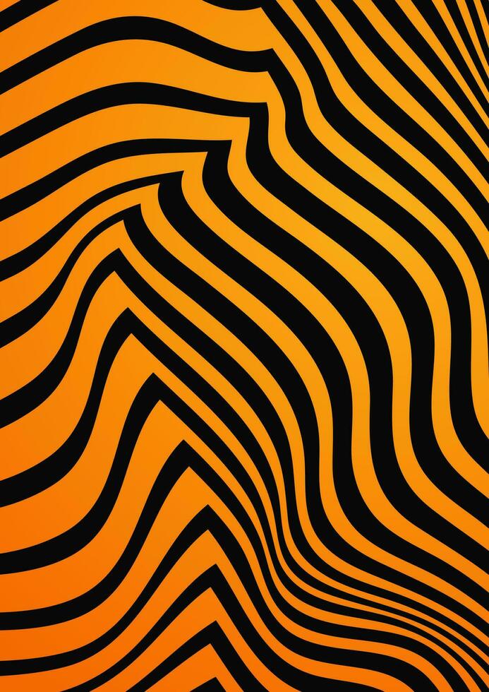 Orange Halloween gebogen wellig Streifen abstrakt Hintergrund vektor