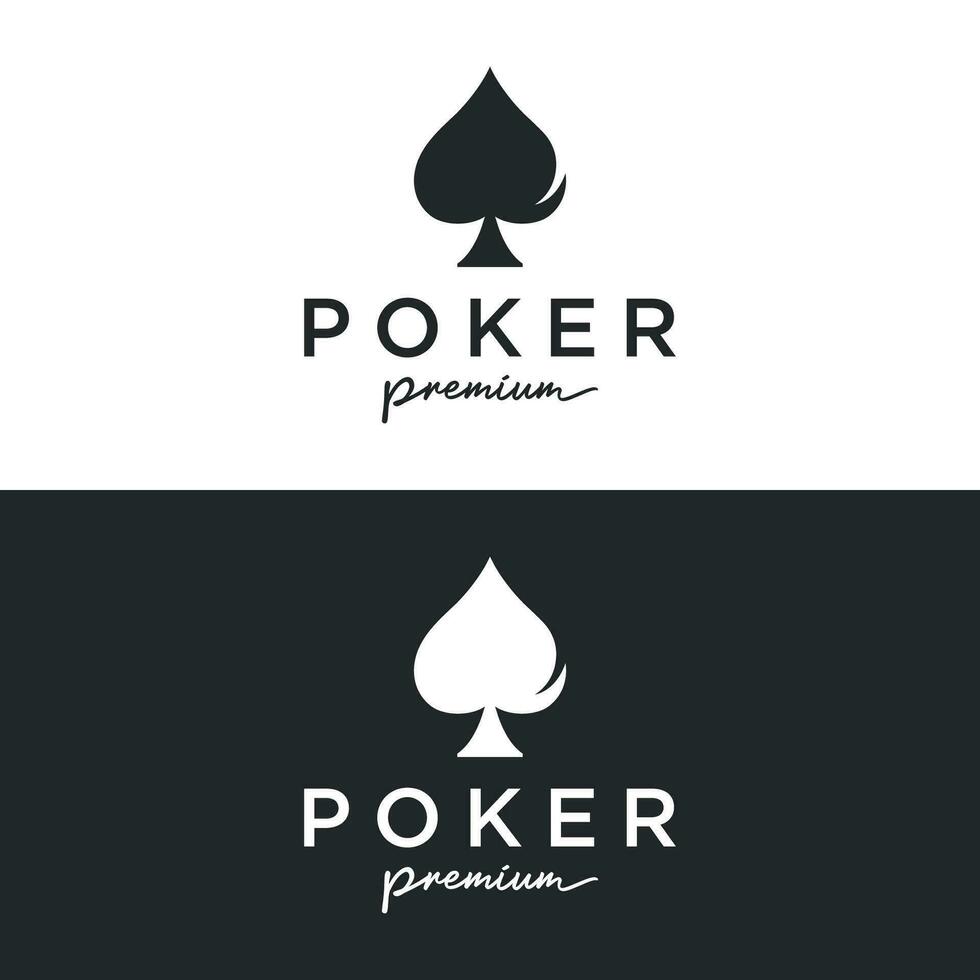 premie ess poker kort mall logotyp element. logotyp för hasardspel spel, kasinon, turneringar och klubbar. vektor