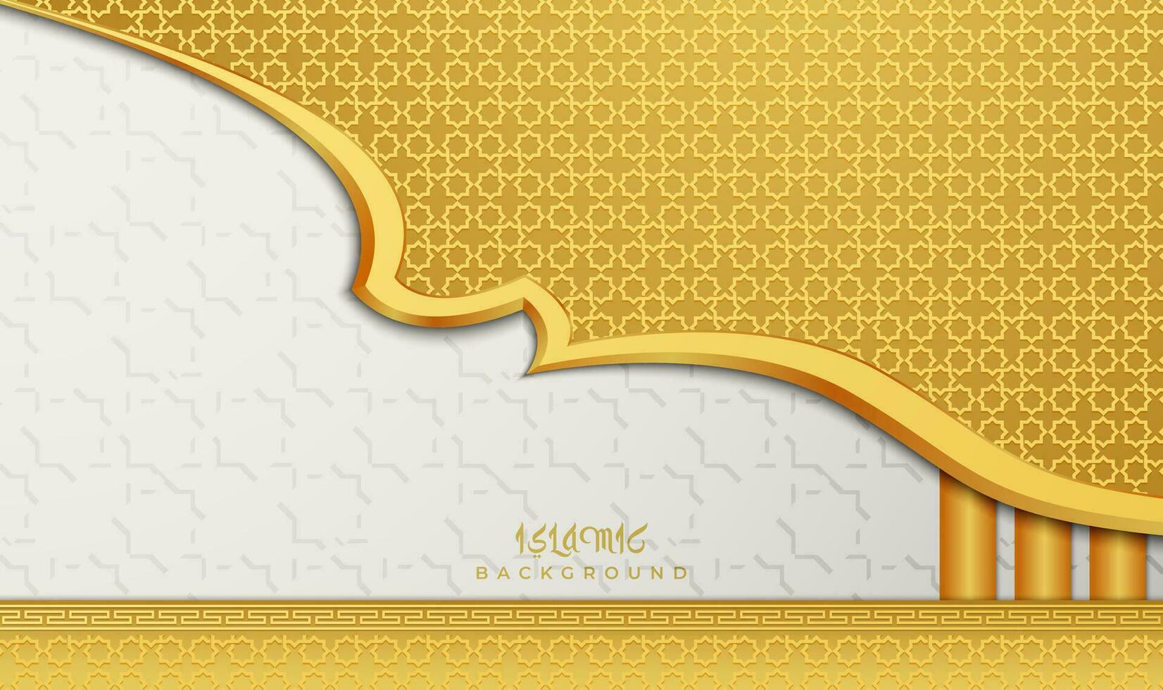 Sahne und Gold Luxus islamisch Hintergrund vektor