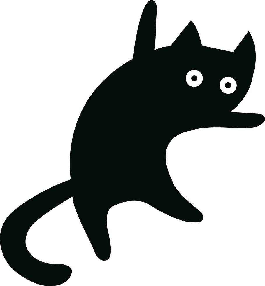 Katze Symbol im eben modisch Stil. isoliert auf transparent Hintergrund. Katze Silhouette Zeichen Symbol. Handy, Mobiltelefon Konzept und Netz Design. Haus Tiere Symbol Logo Vektor Grafik