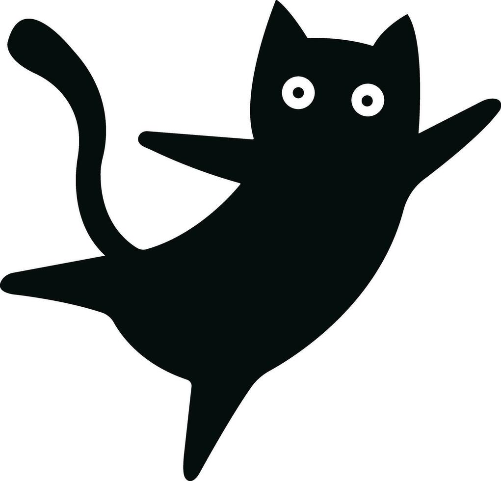 Katze Symbol im eben modisch Stil. isoliert auf transparent Hintergrund. Katze Silhouette Zeichen Symbol. Handy, Mobiltelefon Konzept und Netz Design. Haus Tiere Symbol Logo Vektor Grafik
