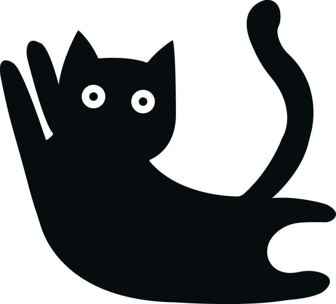 katt ikon i platt trendig stil. isolerat på transparent bakgrund. katt silhuett tecken symbol. mobil begrepp och webb design. hus djur symbol logotyp vektor grafik