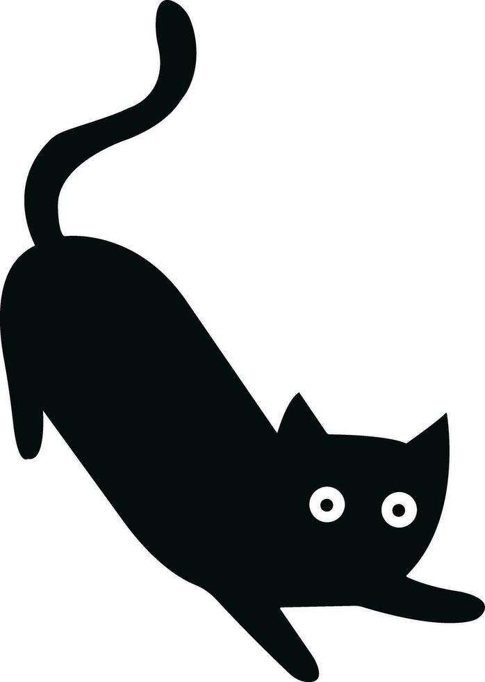 Katze Symbol im eben modisch Stil. isoliert auf transparent Hintergrund. Katze Silhouette Zeichen Symbol. Handy, Mobiltelefon Konzept und Netz Design. Haus Tiere Symbol Logo Vektor Grafik