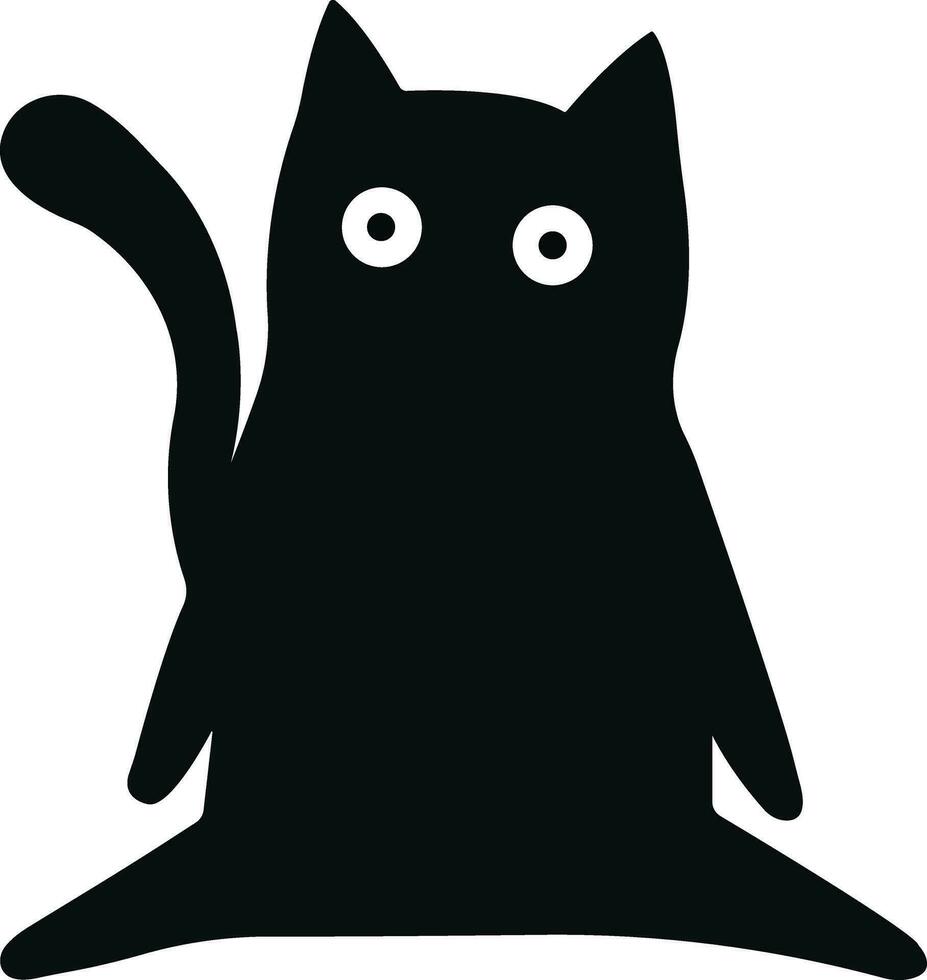 Katze Symbol im eben modisch Stil. isoliert auf transparent Hintergrund. Katze Silhouette Zeichen Symbol. Handy, Mobiltelefon Konzept und Netz Design. Haus Tiere Symbol Logo Vektor Grafik