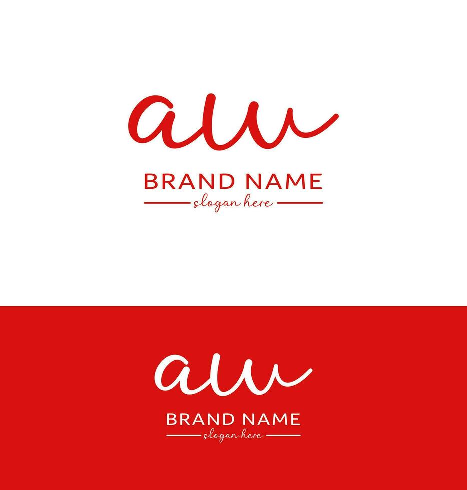 aw Brief Handschrift Unterschrift Logo Design aw Logo aw Brief Symbol vektor