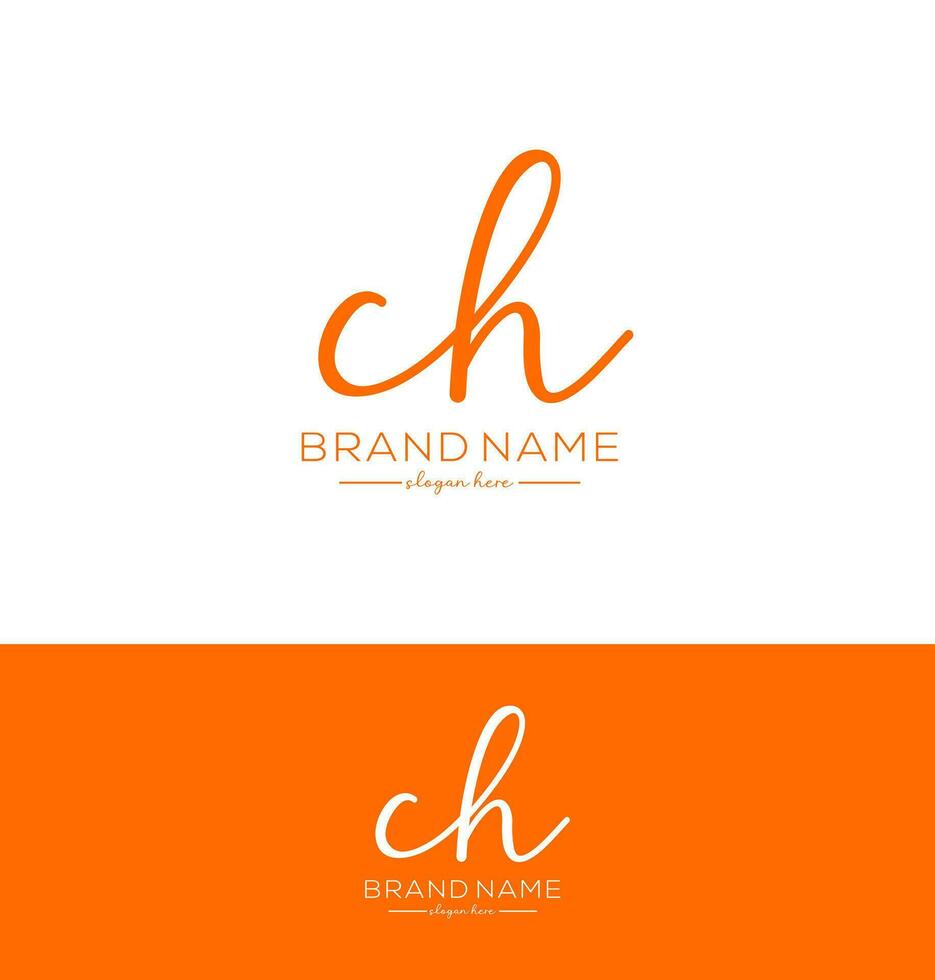 CH Brief Handschrift Unterschrift Logo CH Symbol CH letztere Logo Design vektor