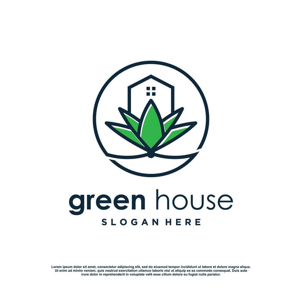 grön hus logotyp design element vektor mall med kreativ begrepp