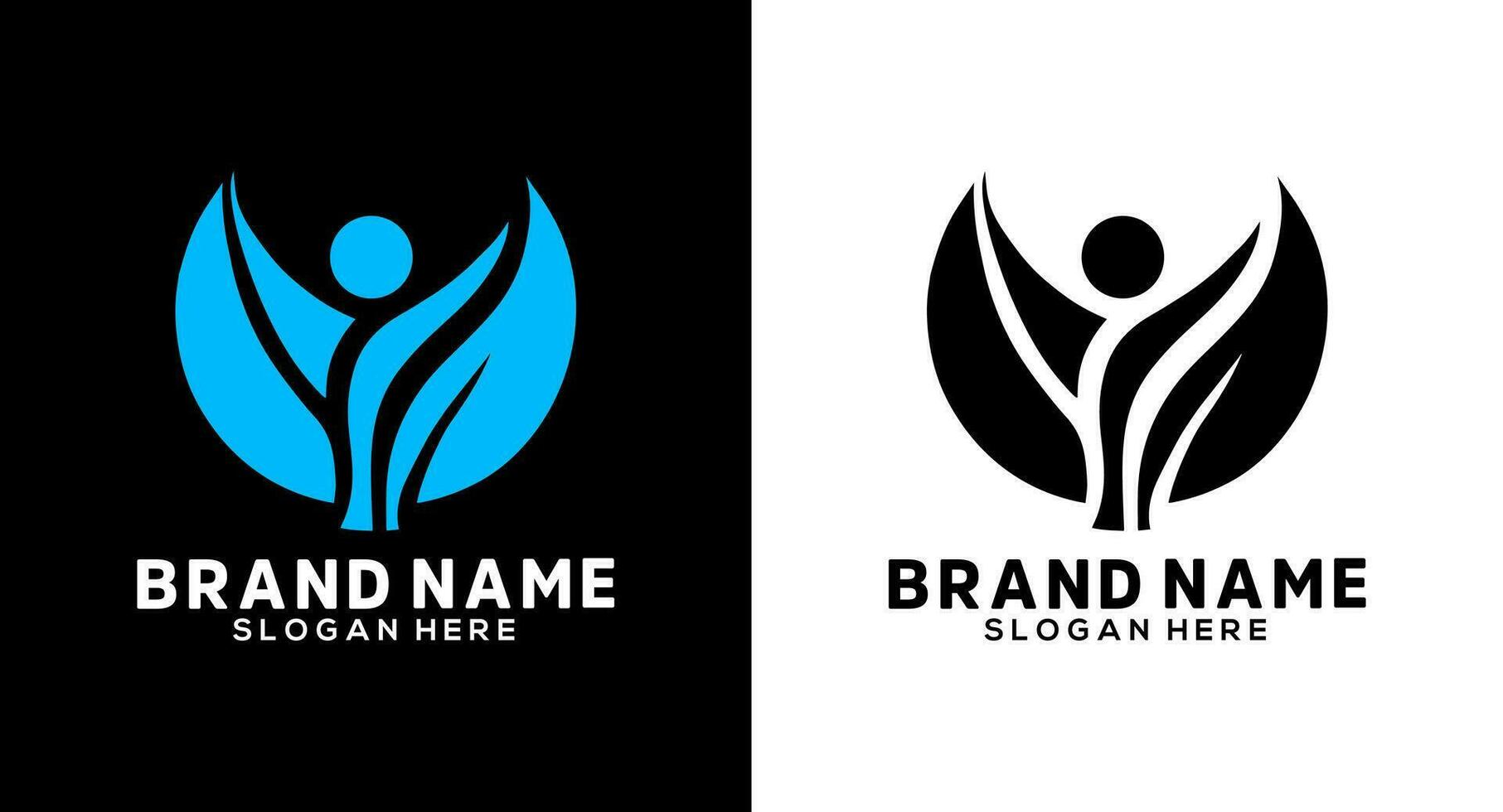 Mensch Charakter Logo Design. Gesundheit Pflege Logo Design. Logo Vorlage. vektor