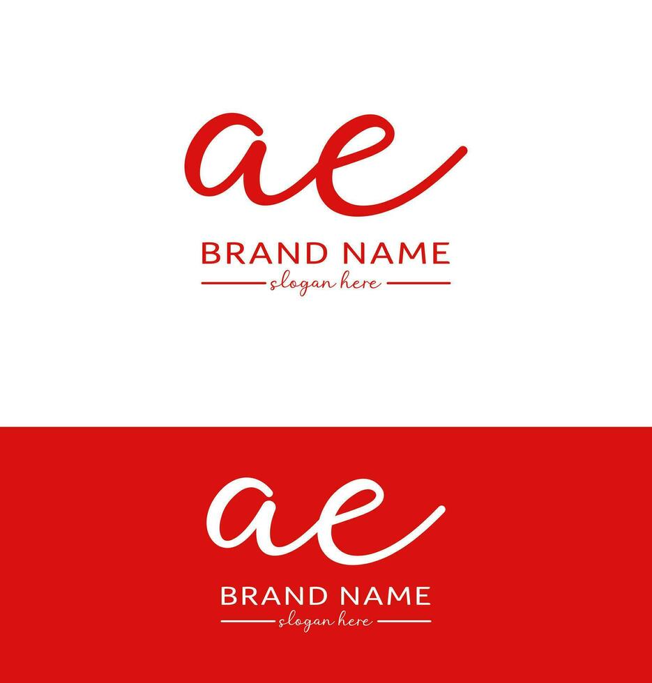 ae Brief Handschrift Unterschrift Logo Design ae Logo ae Brief Symbol vektor