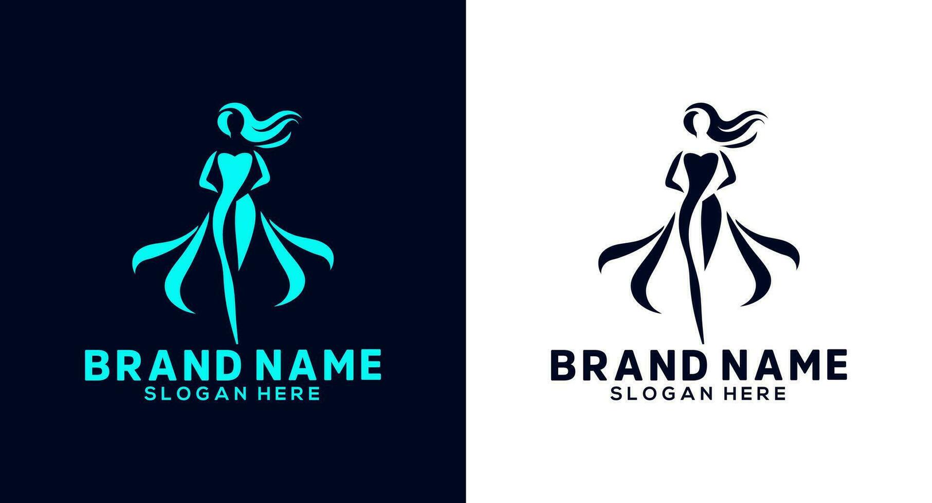 Schönheit und Mode Logo Design Vorlage. elegant Frau Silhouette. vektor