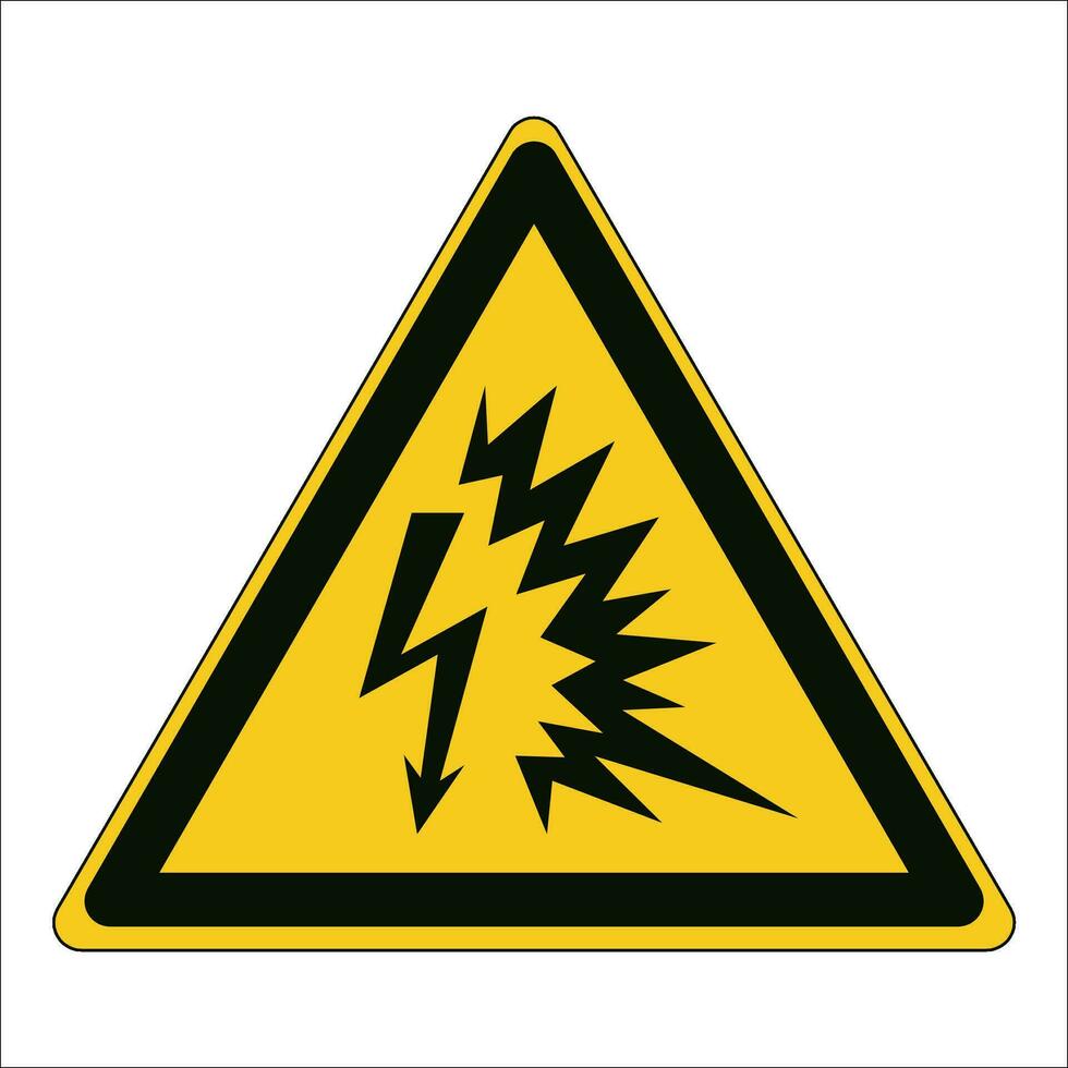 iso 7010 grafiska symboler registrerad säkerhet tecken varning varning båge blixt vektor