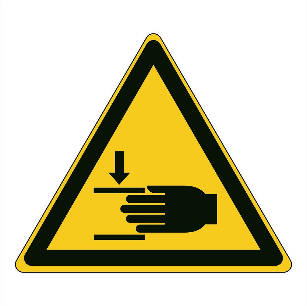 iso 7010 grafiska symboler registrerad säkerhet tecken varning förkrossande av händer vektor