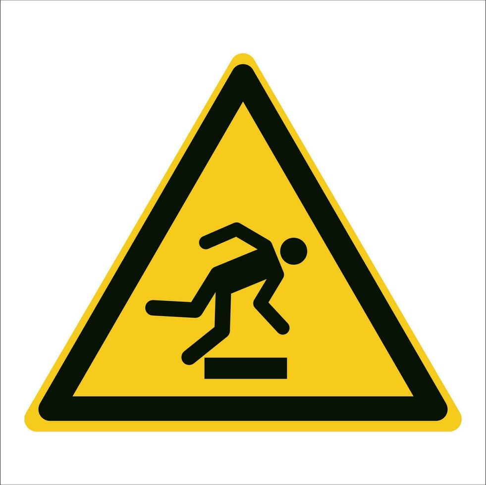 iso 7010 grafiska symboler registrerad säkerhet tecken varning golv nivå hinder vektor