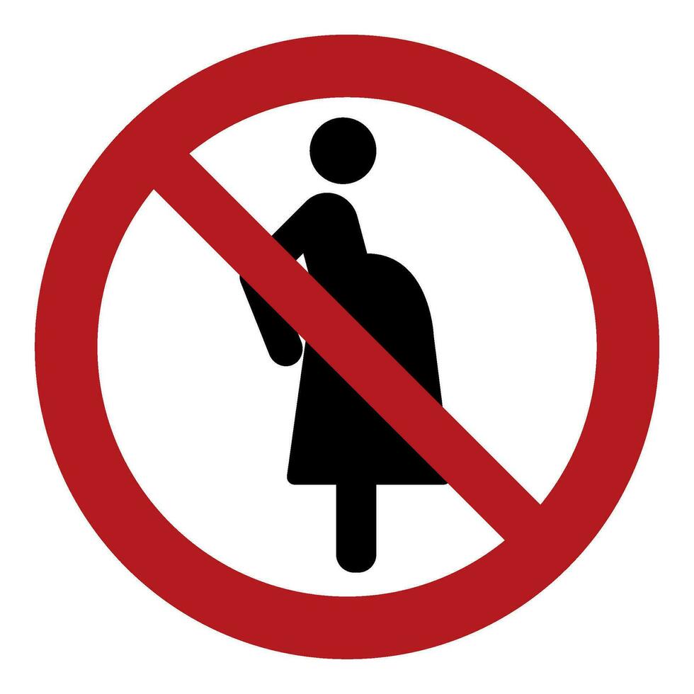 iso 7010 Eingetragen Sicherheit Zeichen Symbol Piktogramm Warnungen Vorsicht Achtung Verbot nicht zum schwanger Frauen vektor