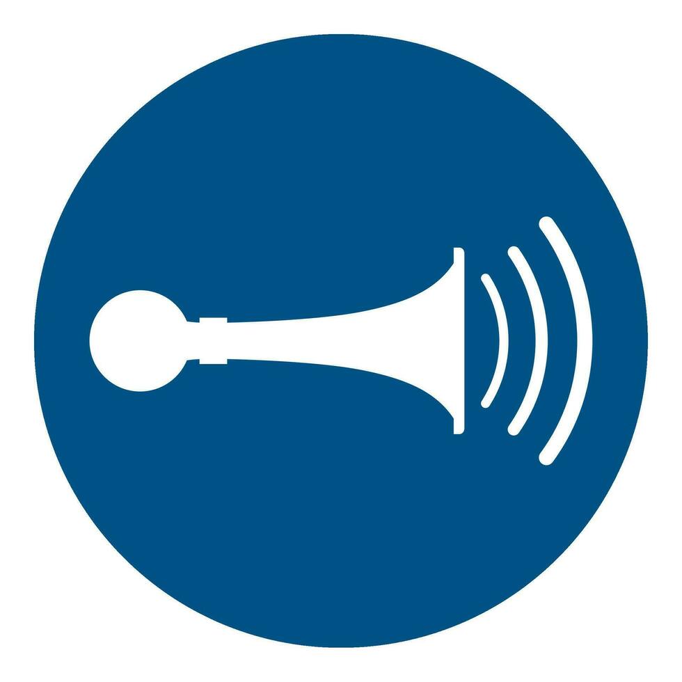 iso 7010 Eingetragen Sicherheit Zeichen Symbol Piktogramm Warnungen Vorsicht beachten verpflichtend Klang Horn vektor