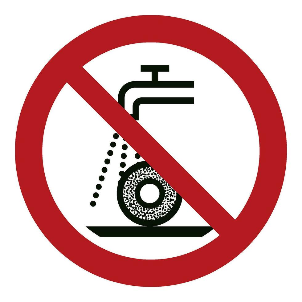 iso 7010 Eingetragen Sicherheit Zeichen Symbol Piktogramm Warnungen Vorsicht Achtung Verbot tun nicht verwenden zum nass Mahlen vektor