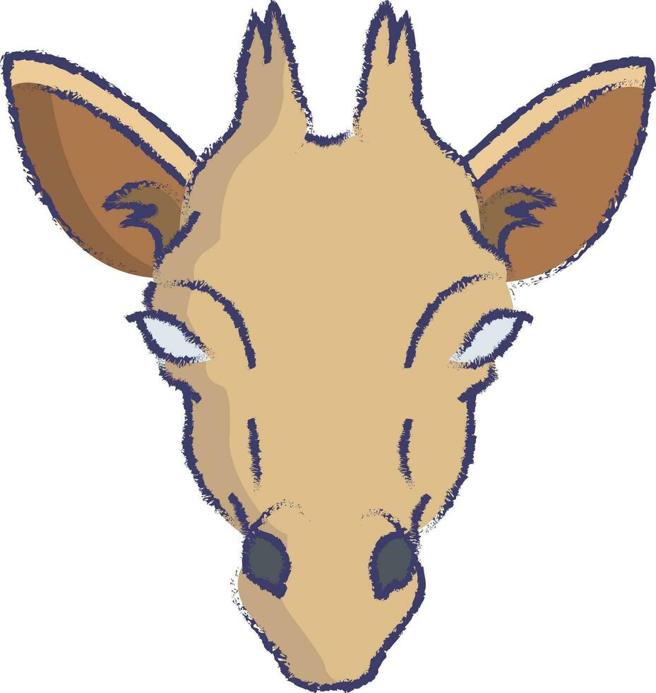 Giraffe Gesicht Hand gezeichnet Vektor Illustration