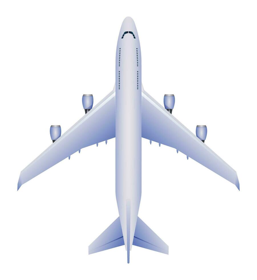 flygplan topp se vektor illustration isolerat på vit bakgrund