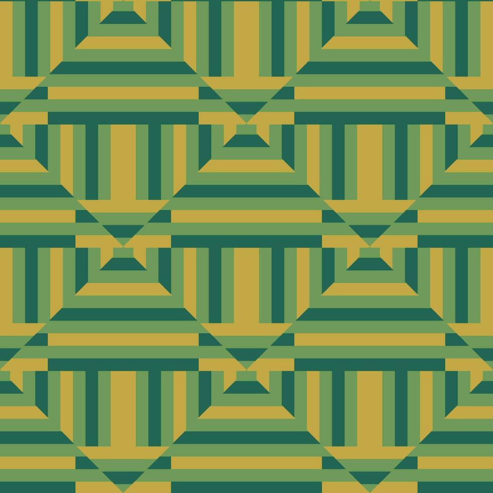 abstrakt gestreift geometrisch nahtlos Muster mit Rhombus Formen. Mosaik, Fliese Hintergrund, Verpackung Papier. vektor