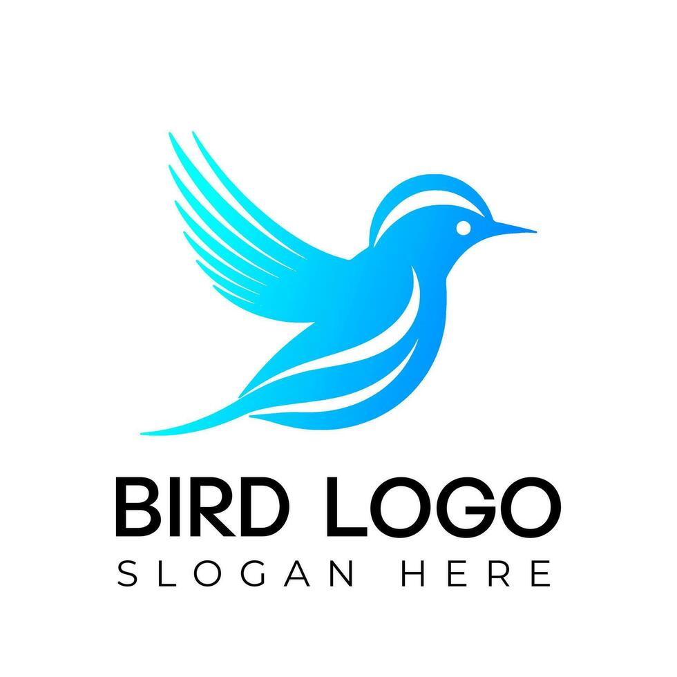Vektor fliegend Vogel Logo Illustration mit Gradient bunt Stil