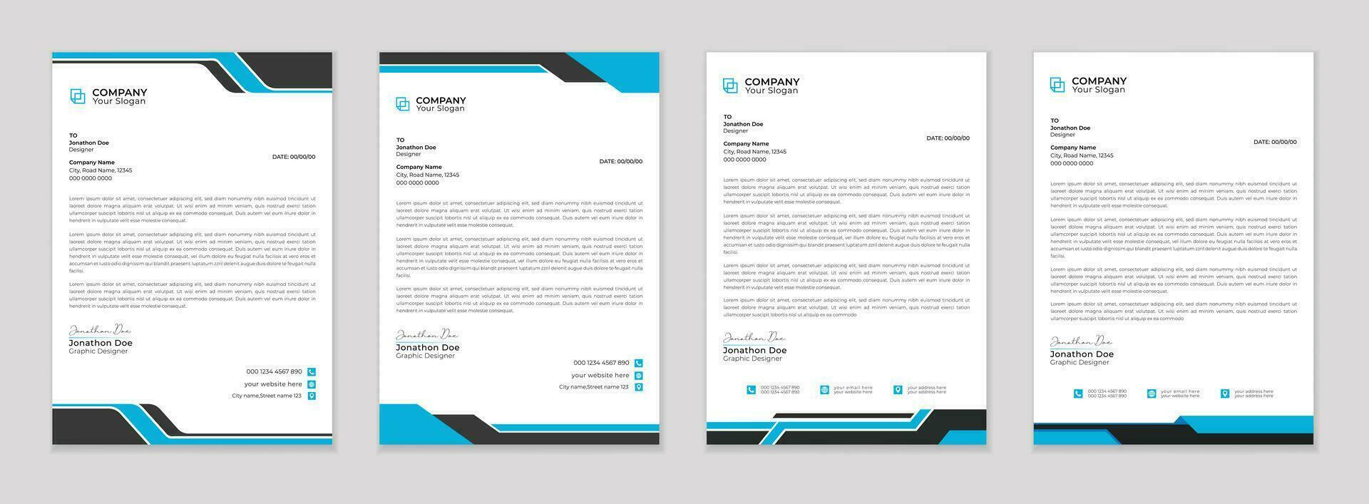 företags- modern företag brev design mall. professionell och modern brev vektor mall. företags- brev bunt. brev huvud bunt.