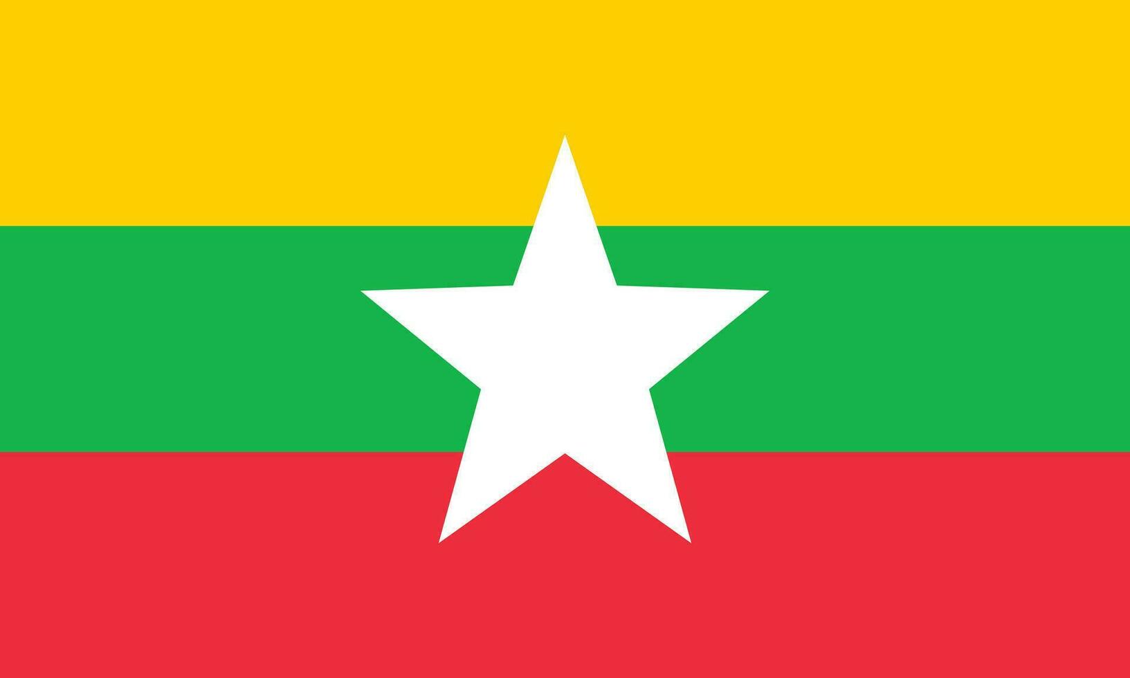 platt illustration av myanmar flagga. myanmar flagga design. vektor