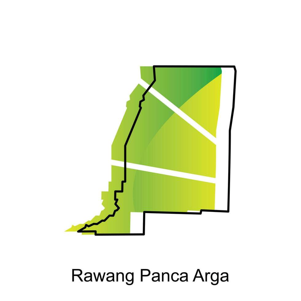 rawang panca arga stad Karta av norr sumatra provins nationell gränser, Viktig städer, värld Karta Land vektor illustration design mall