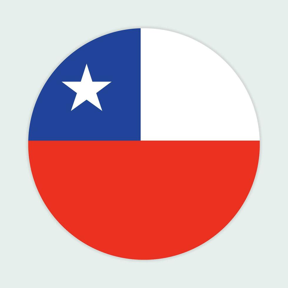 chile flagga vektor ikon design. chile cirkel flagga. runda av chile flagga.