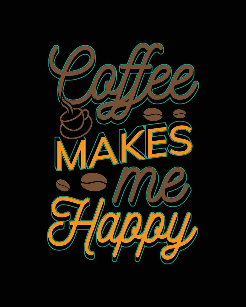 Kaffee T-Shirt Design, Kaffee Tee Vektor