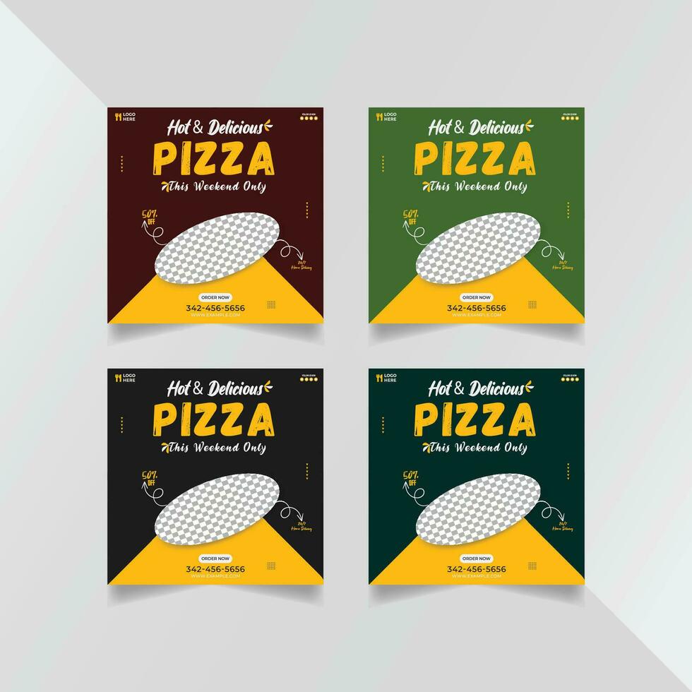 köstlich Pizza Sozial Medien Vorlage Design vektor