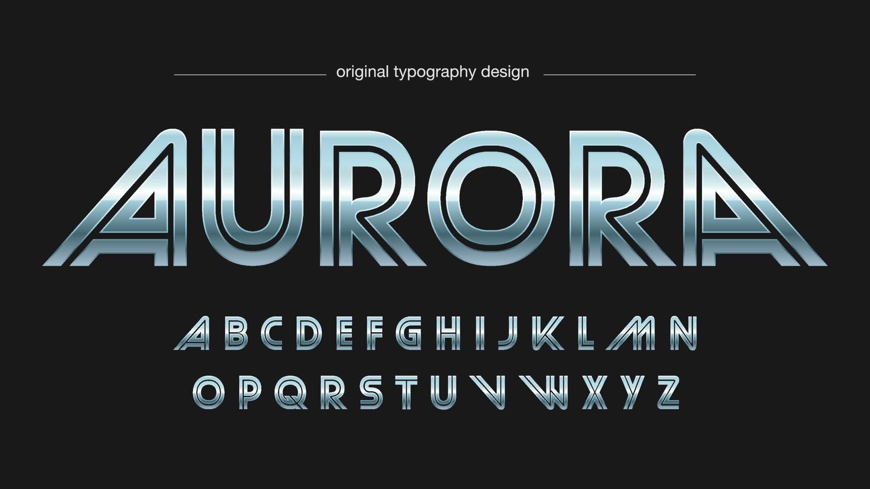 silvermetallic retro typografi vektor