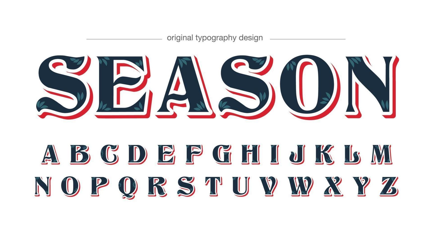 dunkelblaue und rote elegante Typografie vektor