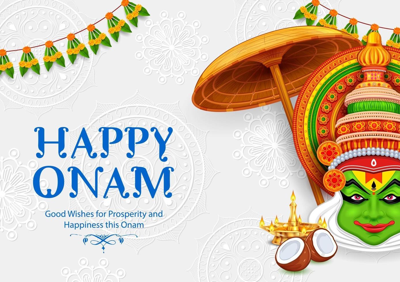 Onam Hintergrund traditionelles Festival von Südindien vektor