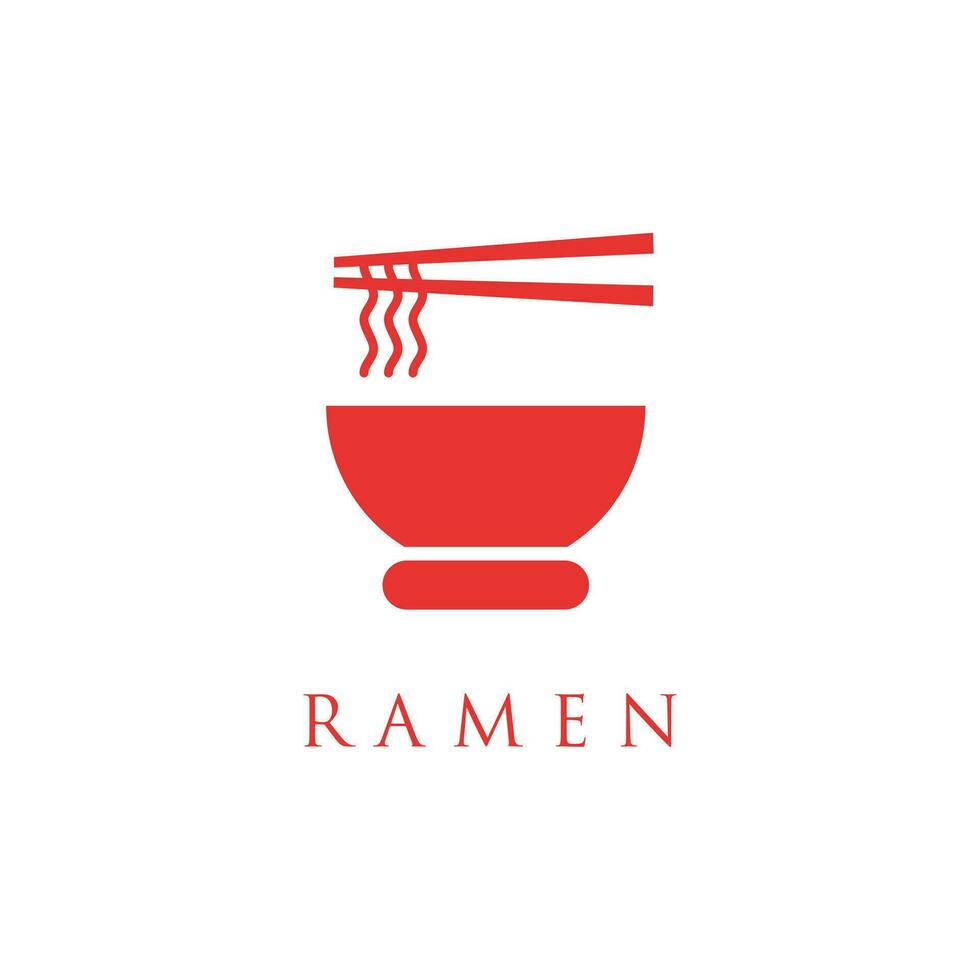 nudel eller Ramen logotyp vektor illustration. asiatisk spaghetti begrepp logotyper.