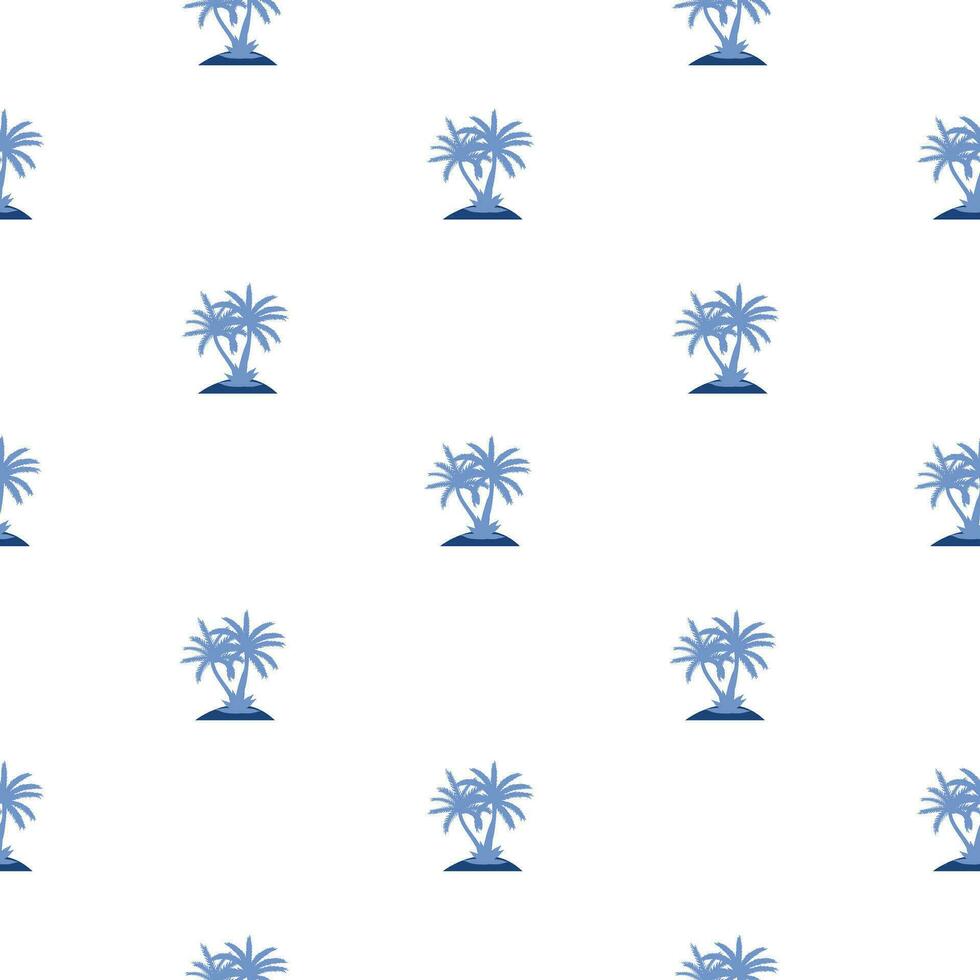 Palme Baum Muster im Blau Ton nahtlos Vektor wiederholt geometrisch zum irgendein Netz Design.