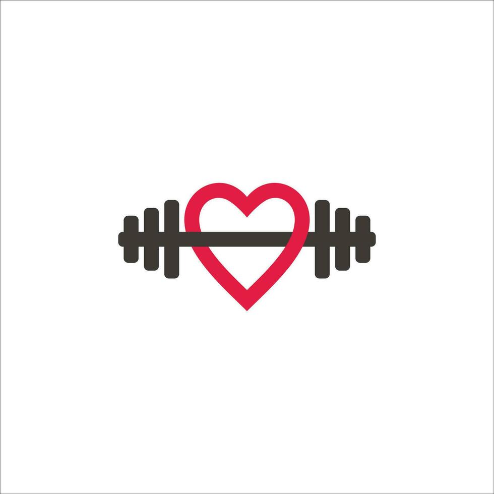 liebe fitness gesunder sport symbol logo vektor