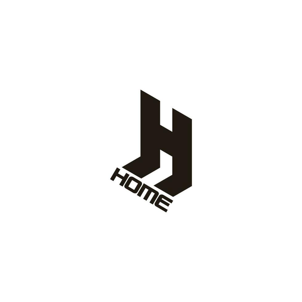 Brief h Zuhause Text Schatten einfach geometrisch Logo Vektor