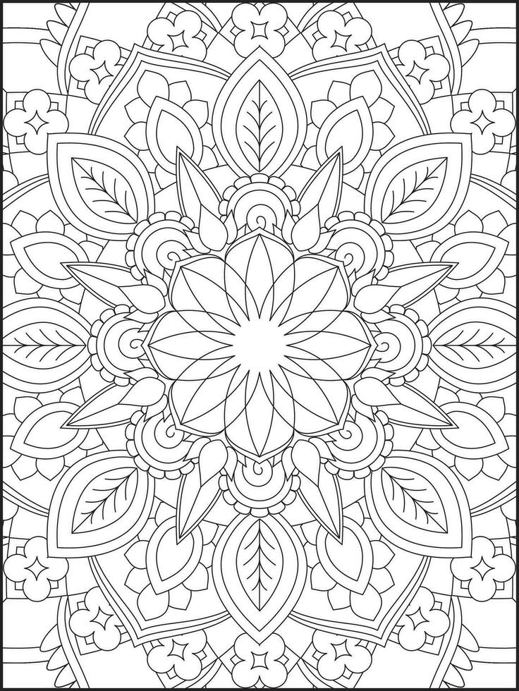 Färbung Buch Seiten. Mandala. abstrakt islamisch Blume. Kinder- und Erwachsene Anti-Stress Färbung Buch. Weiß Hintergrund, schwarz Umriss. Vektor Lager Illustration. Muster Mandala Färbung Seiten