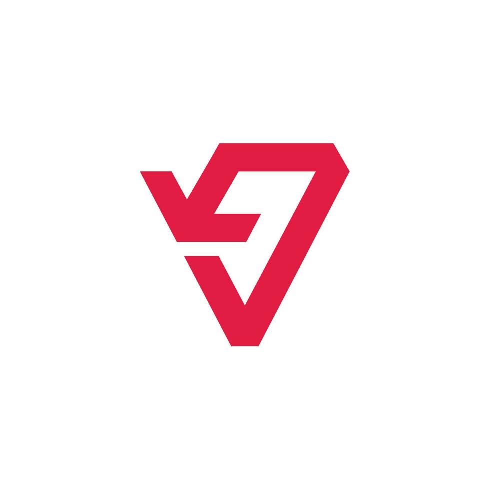Brief v Dreieck geometrisch runden Pfeil Logo Vektor