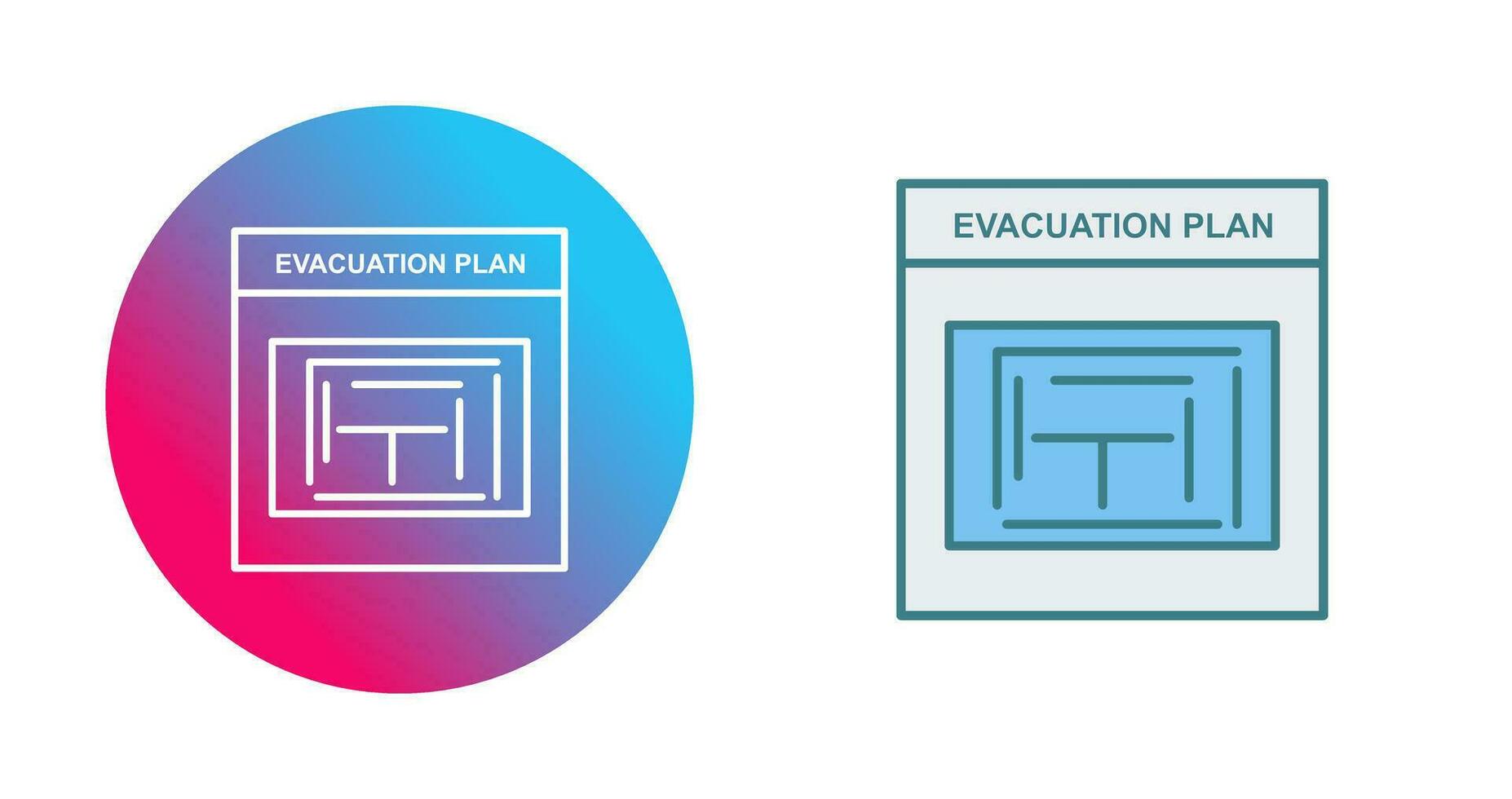 Evakuierungsplan-Vektorsymbol vektor